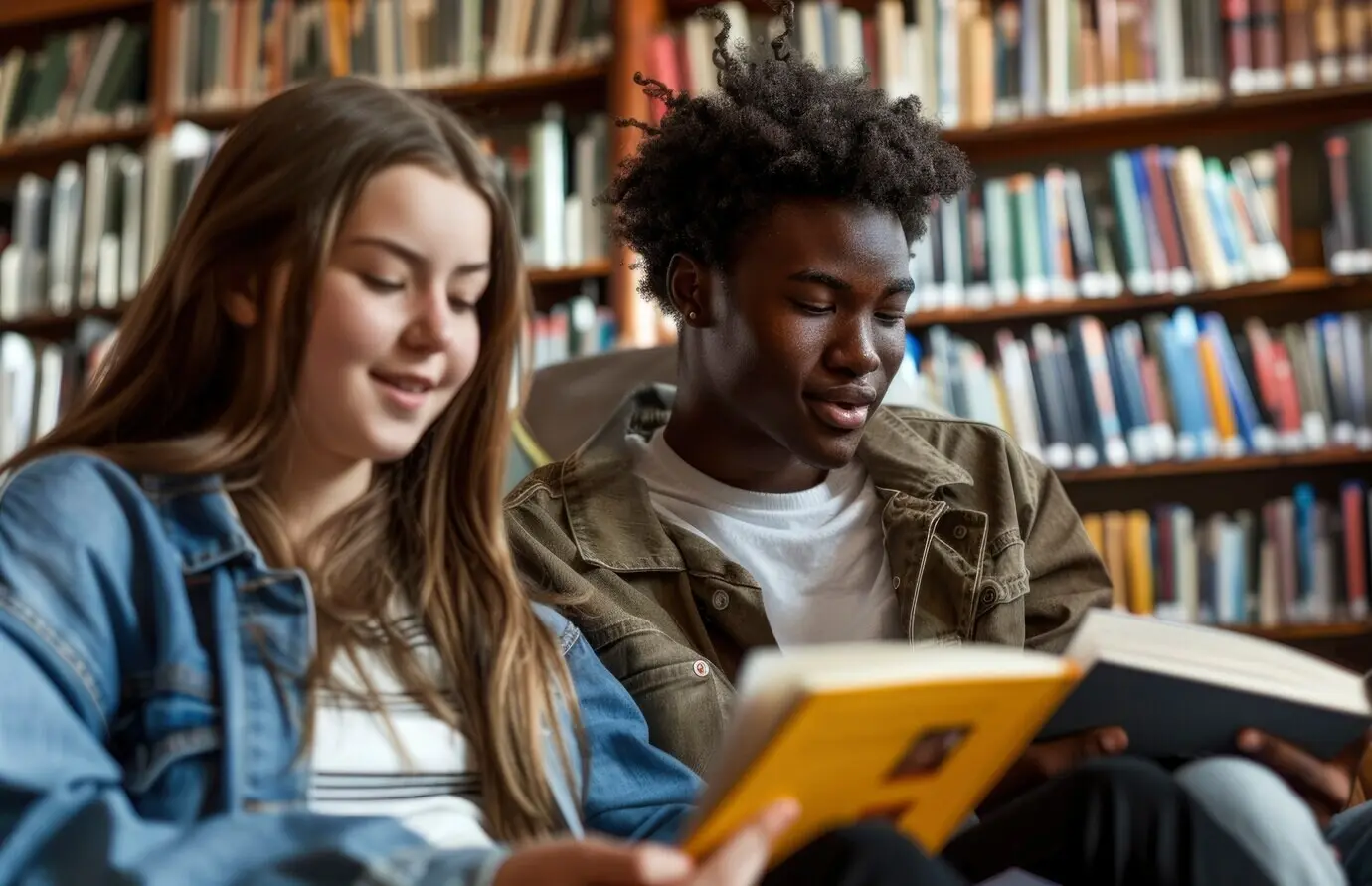Eine Gruppe vielfältiger Teenager und junger Menschen, die gemeinsam Aktivitäten unternehmen und den Welttag der Jugendfähigkeiten feiern.